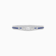 Art Deco Inspired Bracelet with Emerald Cut Diamond And Gemstone - Shahin Jewelry